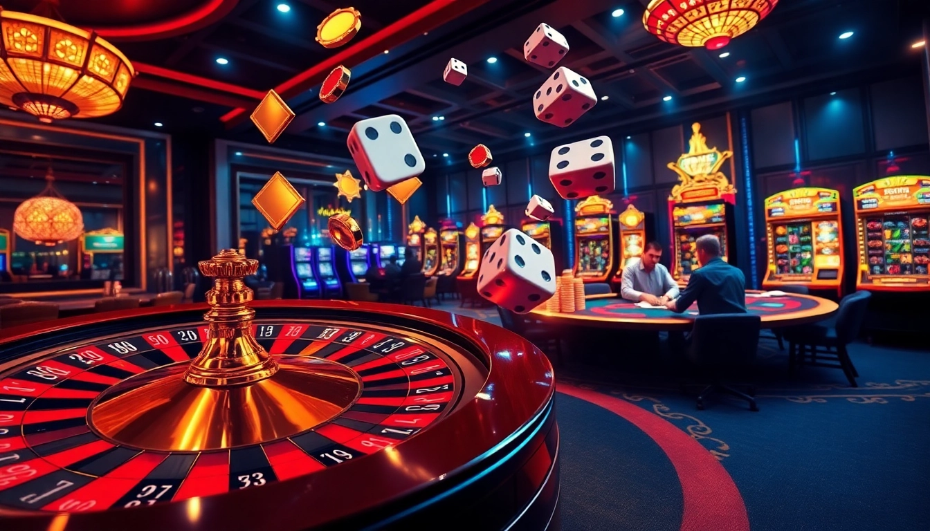 Experience the thrill of gambling with Link Go88 on luxurious casino tables filled with chips and roulette.