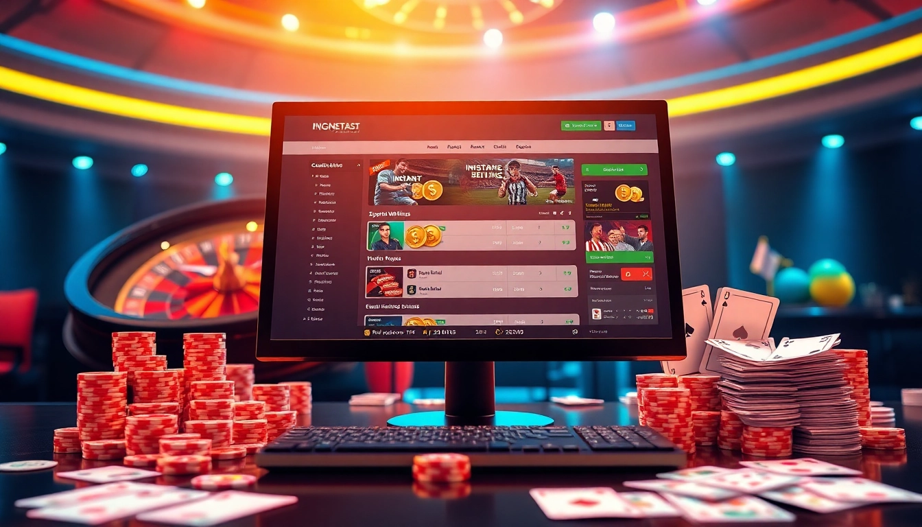 Exciting gaming interface for site paris sportif retrait instantané showcasing lively betting activities and vibrant props.