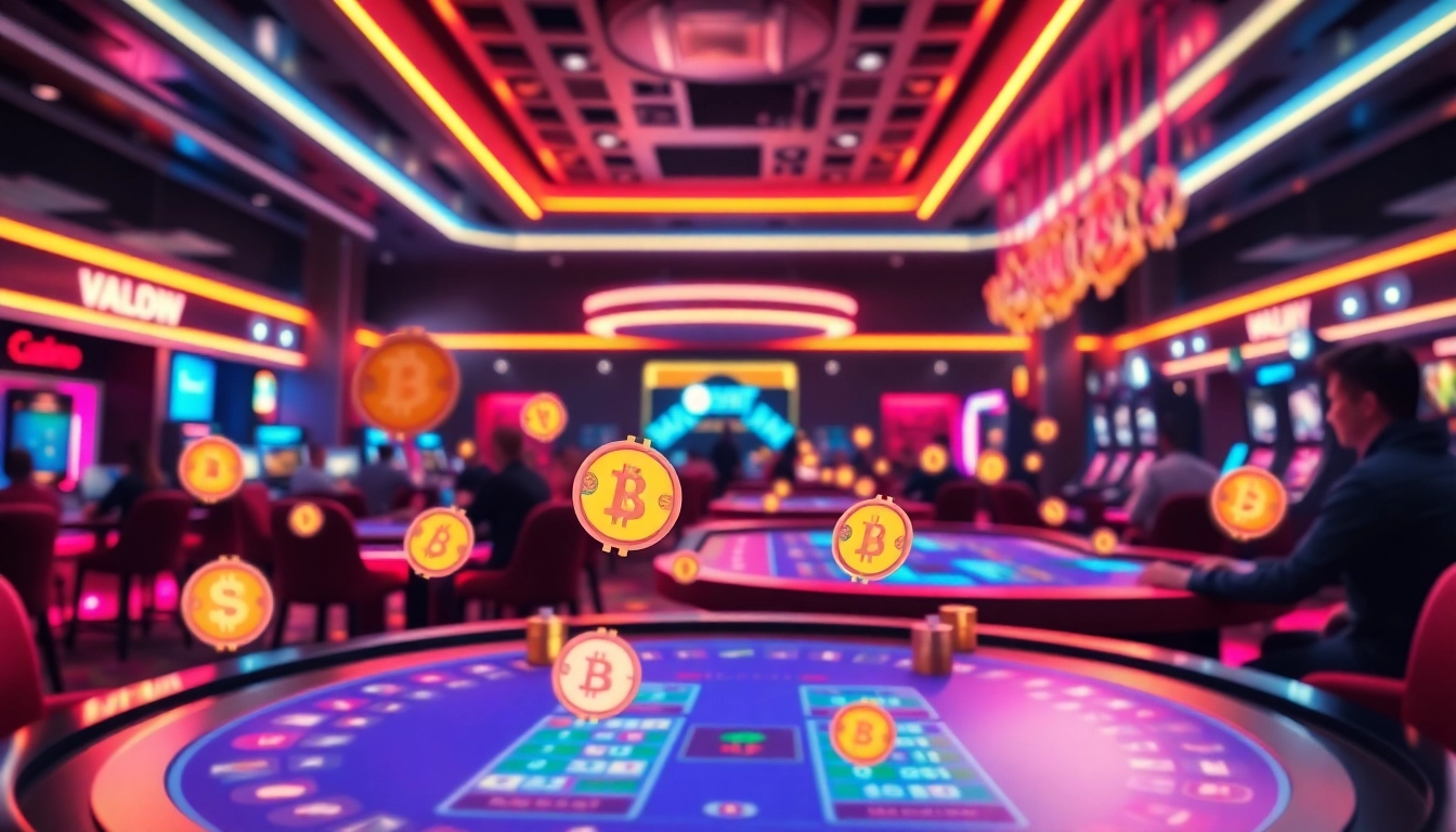 Découvrez le meilleur casino crypto avec des jeux dynamiques et des symboles numériques flottants.
