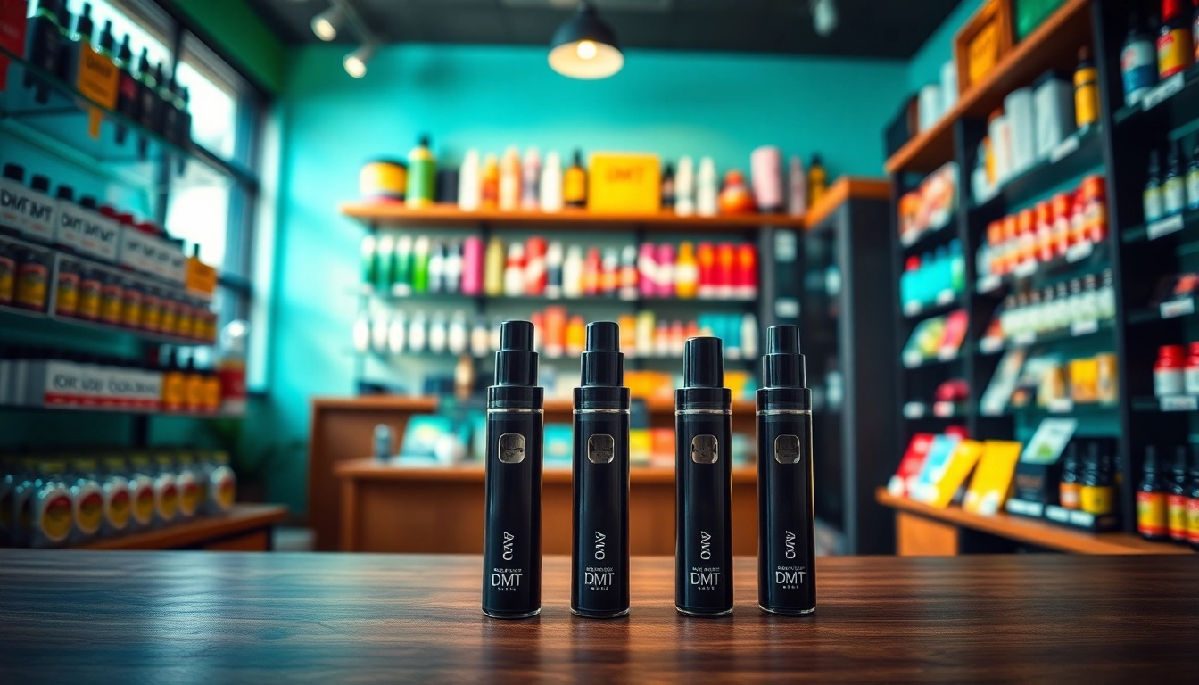 Shop quality DMT carts for sale amidst a vibrant selection of vape accessories.