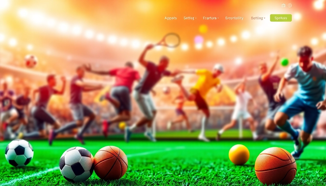 Découvrez le site de paris sportifs avec une interface interactive et des icônes sportives attrayantes.