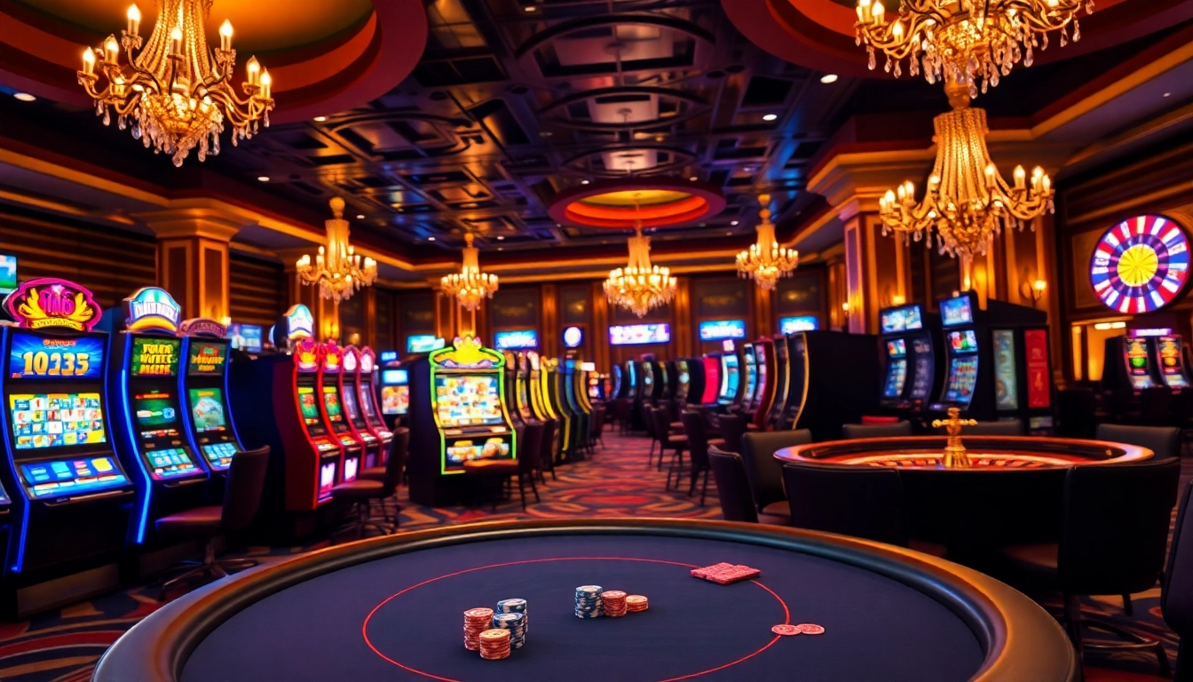 Engaging scene of a luxury casino featuring crypto gaming elements, illustrating casino crypto liste opportunities.