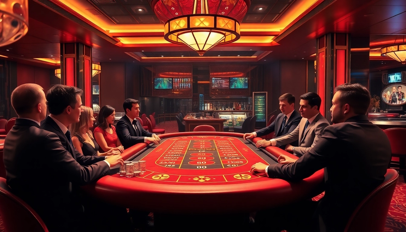 Vibrant scene of players enjoying the meilleur casino en ligne with elegant game arrangements.