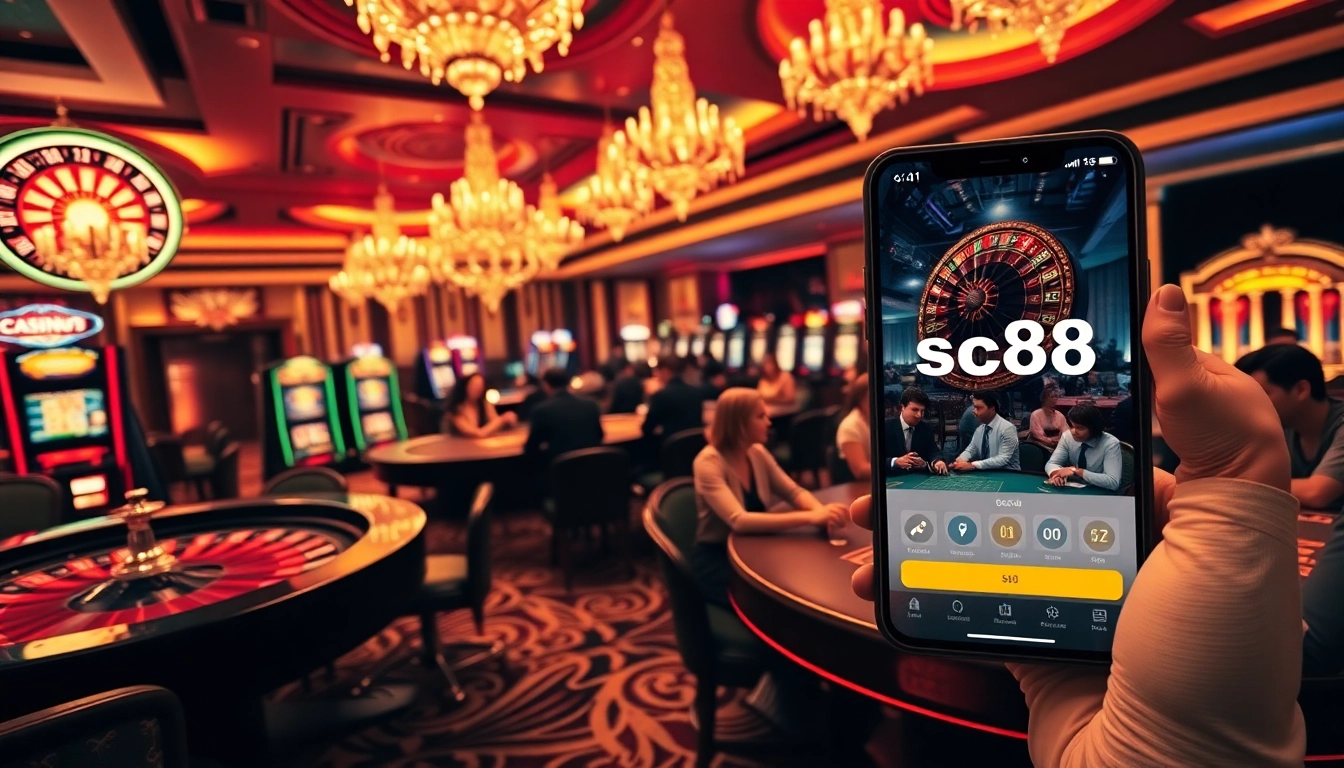 Experience the thrill of sc88 bet with dynamic gambling visuals at a luxurious casino.